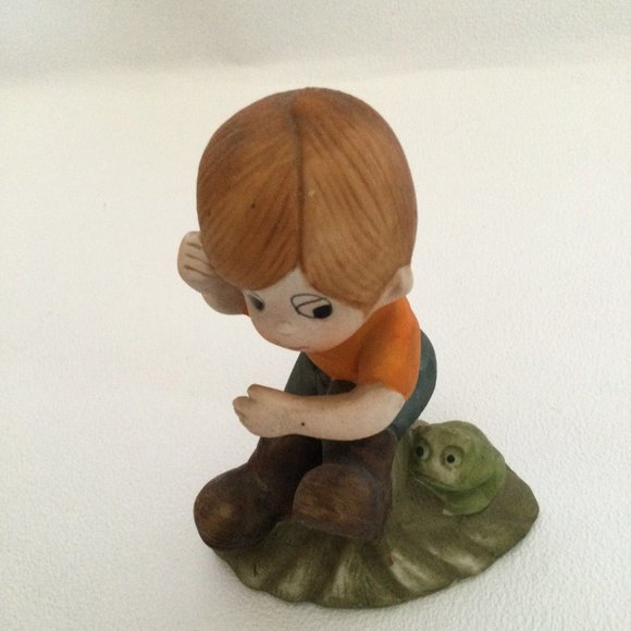 Vintage Ceramic figurine decoration sitting boy and frog box29 - Picture 5 of 5